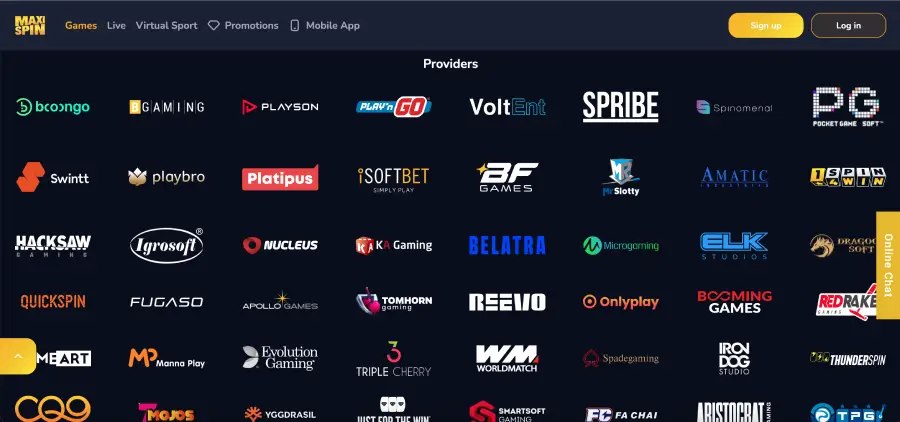 MaxiSpin casino providers MaxiSpin casino providers